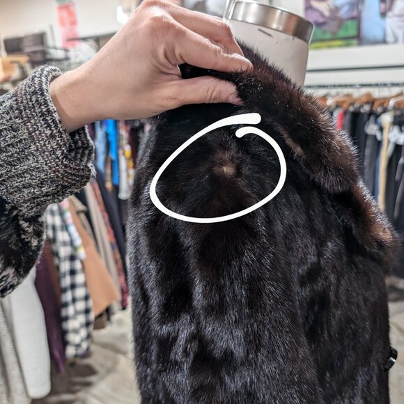 Elegant Brown genuine Mink Fur Coat Size Small 2-4 - Picture 9 of 12